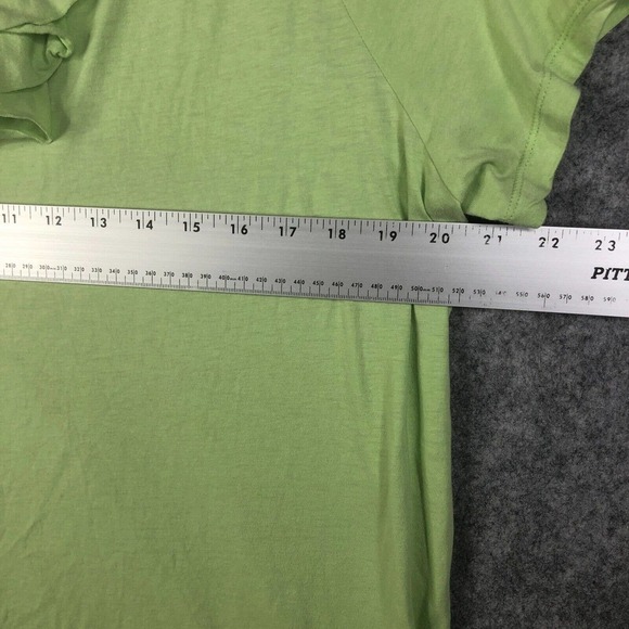 Talbots Woman Short Sleeve Top Key Lime Ruffle Cotton Modal Soft Comfort No Size - Picture 7 of 10